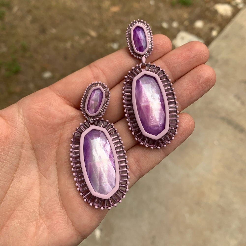 Kendra Scott Lilac Matte Kaki Earrings